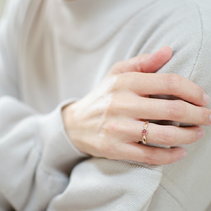 umu -アム- FINE JEWELRY STUIDIOK18 ローズカット ピンクトルマリン リング 「tocca」rg0538_i3.jpg