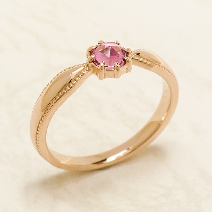 umu -アム- FINE JEWELRY STUIDIOK18 ローズカット ピンクトルマリン リング 「tocca」rg0538_kanban2.jpg