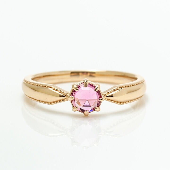 umu -アム- FINE JEWELRY STUIDIOK18 ローズカット ピンクトルマリン リング 「tocca」rg0538_m.jpg