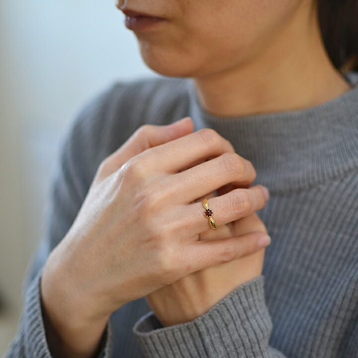 umu -アム- FINE JEWELRY STUIDIOK18 ローズカット パイロープガーネット リング 「tocca」rg0540_i2.jpg