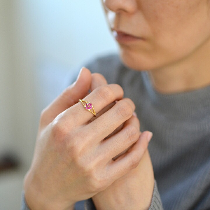 umu -アム- FINE JEWELRY STUIDIOK18 ルビー ダイヤモンド リング 「bouquet」rg0543_i2.jpg