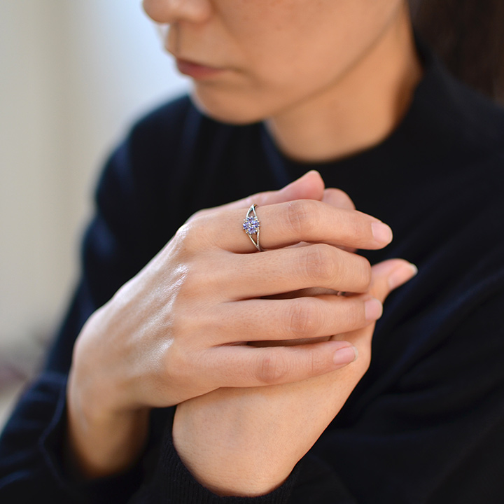umu -アム- FINE JEWELRY STUIDIOK18 タンザナイト ダイヤモンド リング 「bouquet」rg0546_i2.jpg