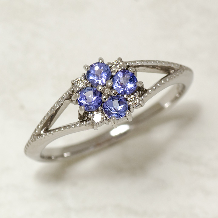 umu -アム- FINE JEWELRY STUIDIOK18 タンザナイト ダイヤモンド リング 「bouquet」rg0546_kanban2.jpg