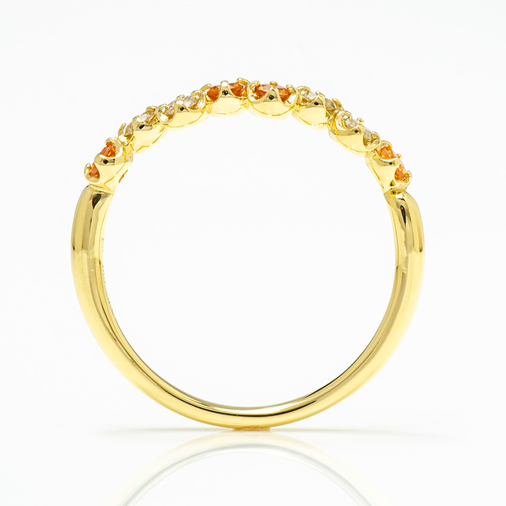 umu -アム- FINE JEWELRY STUIDIOK18 マンダリンガーネット ダイヤモンド リング 「stellato」rg0552_s.jpg