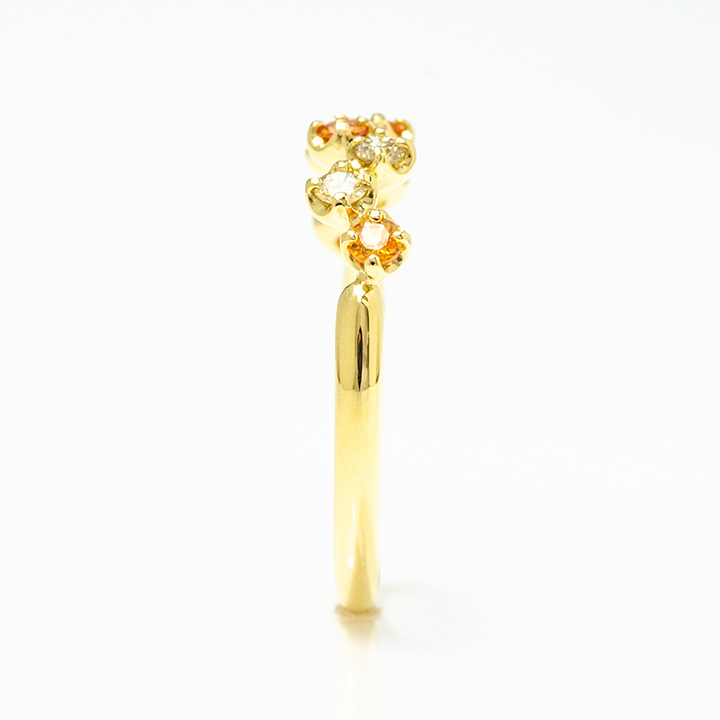 umu -アム- FINE JEWELRY STUIDIOK18 マンダリンガーネット ダイヤモンド リング 「stellato」rg0552_y.jpg