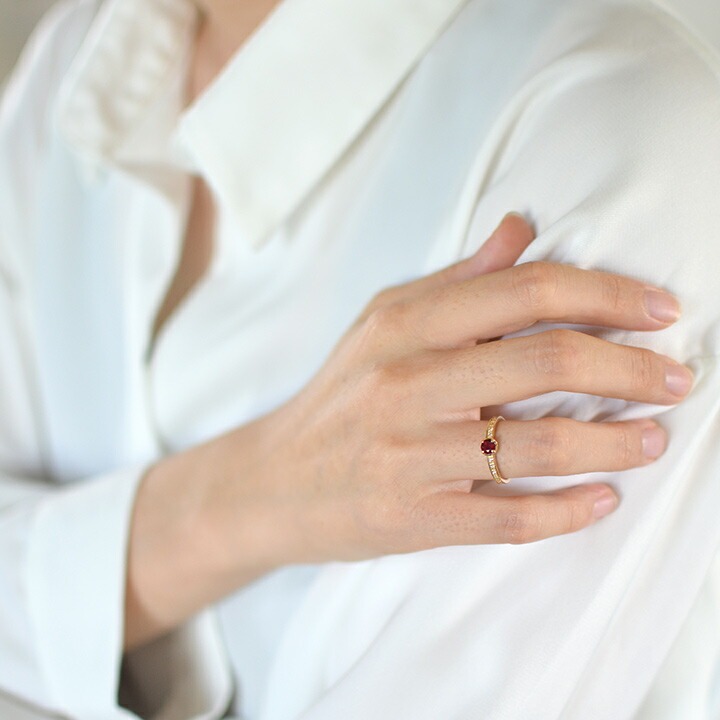 umu -アム- FINE JEWELRY STUIDIOK18 パイロープガーネット ダイヤモンド リング 「polarita」rg0553_i3.jpg