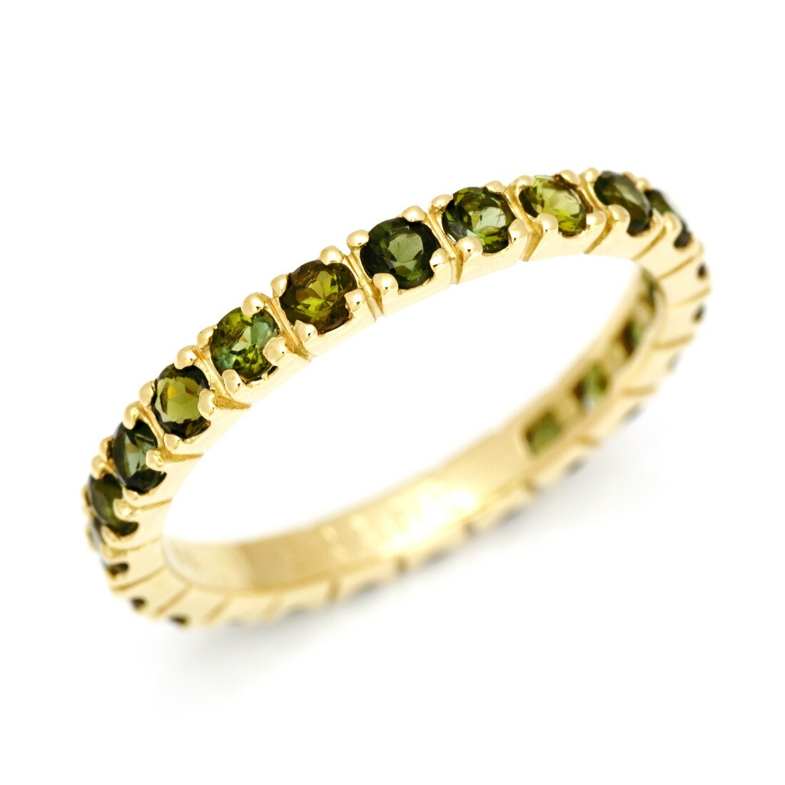 hum ハムグリーンゴールド ダイヤモンド フルエタニティリング