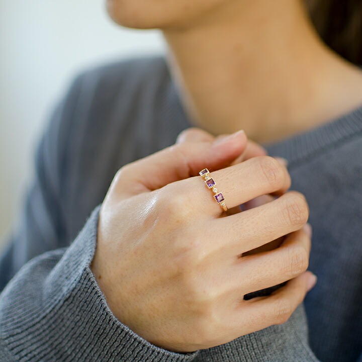 umu -アム- FINE JEWELRY STUIDIOK18 アメシスト ダイヤモンド リング 「altero」rg0560_i2.jpg