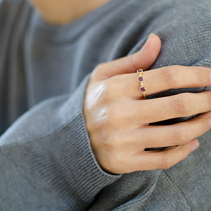 umu -アム- FINE JEWELRY STUIDIOK18 アメシスト ダイヤモンド リング 「altero」rg0560_i3.jpg