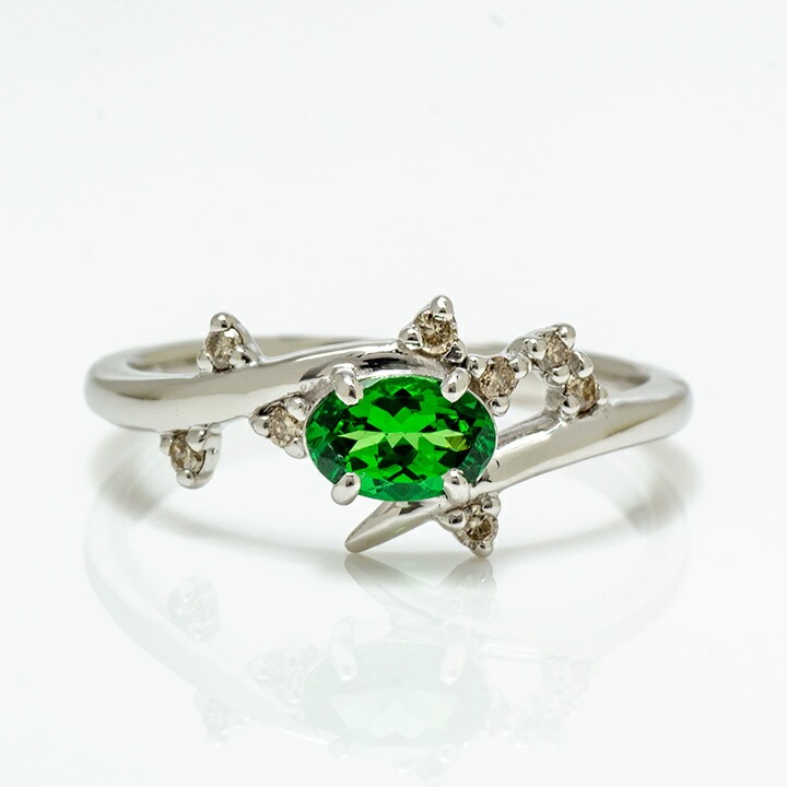 umu -アム- FINE JEWELRY STUIDIOK18 グリーンガーネット ダイヤモンド リング 「spumare」rg0562_m.jpg