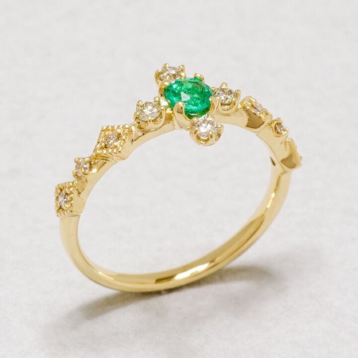 umu -アム- FINE JEWELRY STUIDIOK18 エメラルド ダイヤモンド クロスモチーフ リング 「siena」rg0577_kanban2.jpg