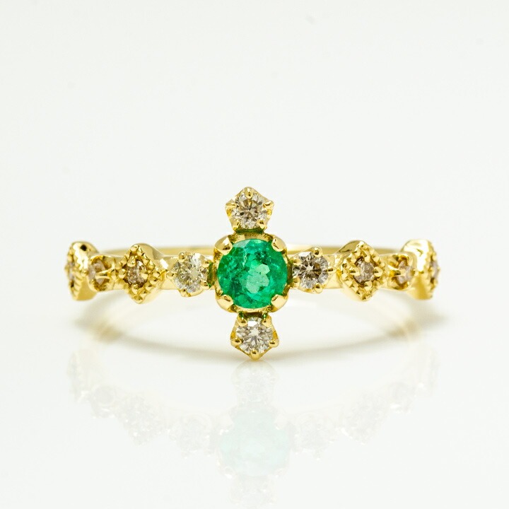 umu -アム- FINE JEWELRY STUIDIOK18 エメラルド ダイヤモンド クロスモチーフ リング 「siena」rg0577_m.jpg