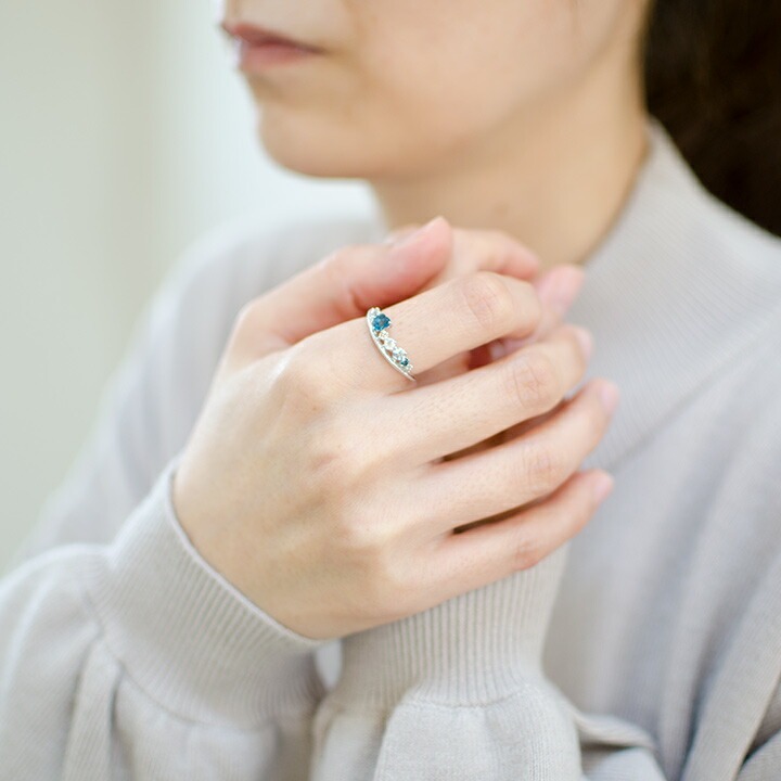 umu -アム- FINE JEWELRY STUIDIOK18 ブルーカクテル ダイヤモンド リング 「felice」rg0579_i2.jpg