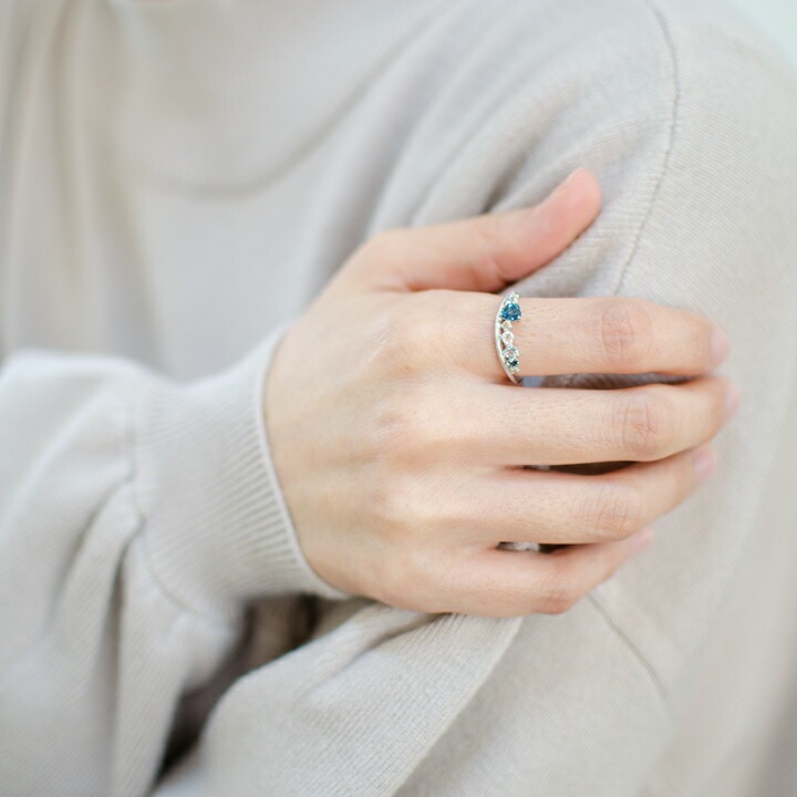 umu -アム- FINE JEWELRY STUIDIOK18 ブルーカクテル ダイヤモンド リング 「felice」rg0579_i3.jpg