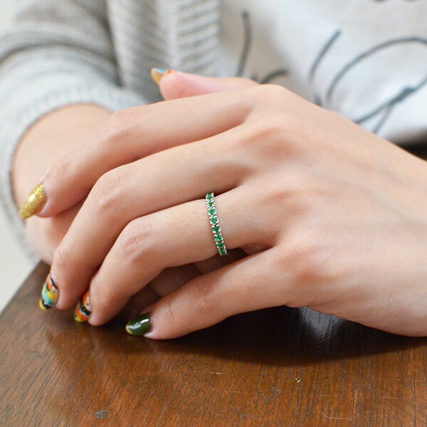 umu -アム- FINE JEWELRY STUIDIOPT900 エメラルド フルエタニティリングrg0596_i2.jpg