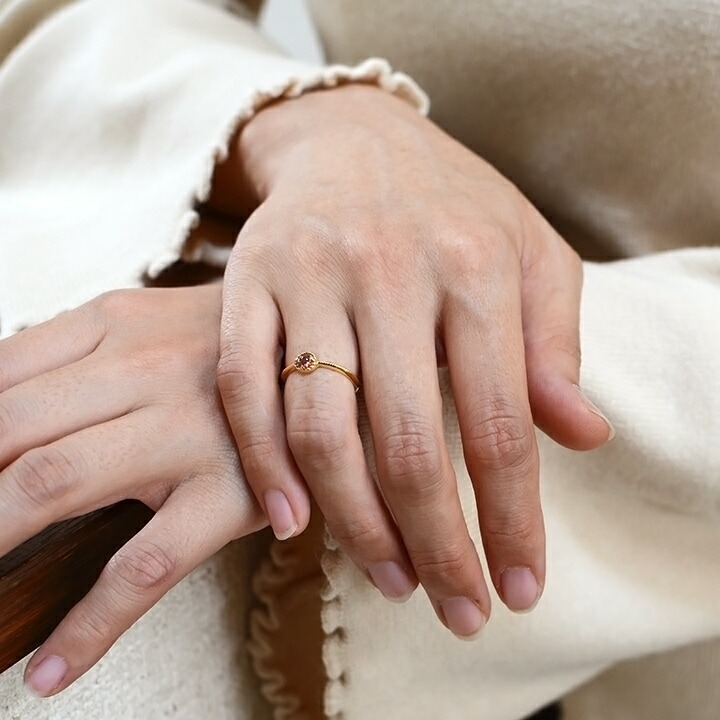 umu -アム- FINE JEWELRY STUIDIOカボション ストロベリークォーツ リング 「amaretto」rg0597_i2.jpg