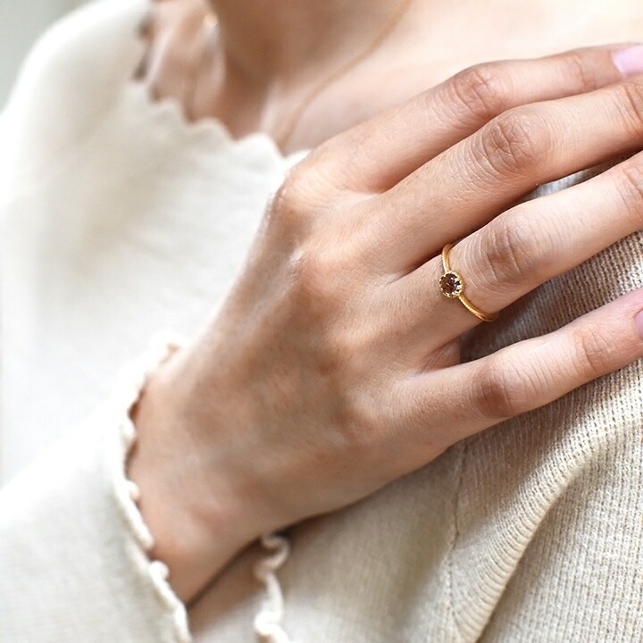 umu -アム- FINE JEWELRY STUIDIOカボション ストロベリークォーツ リング 「amaretto」rg0597_i3.jpg