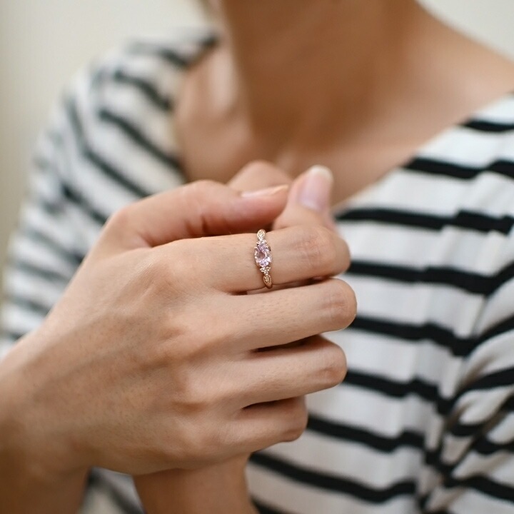 umu -アム- FINE JEWELRY STUIDIOK18 クンツァイト ダイヤモンド リング 「amanza」rg0607_i2.jpg