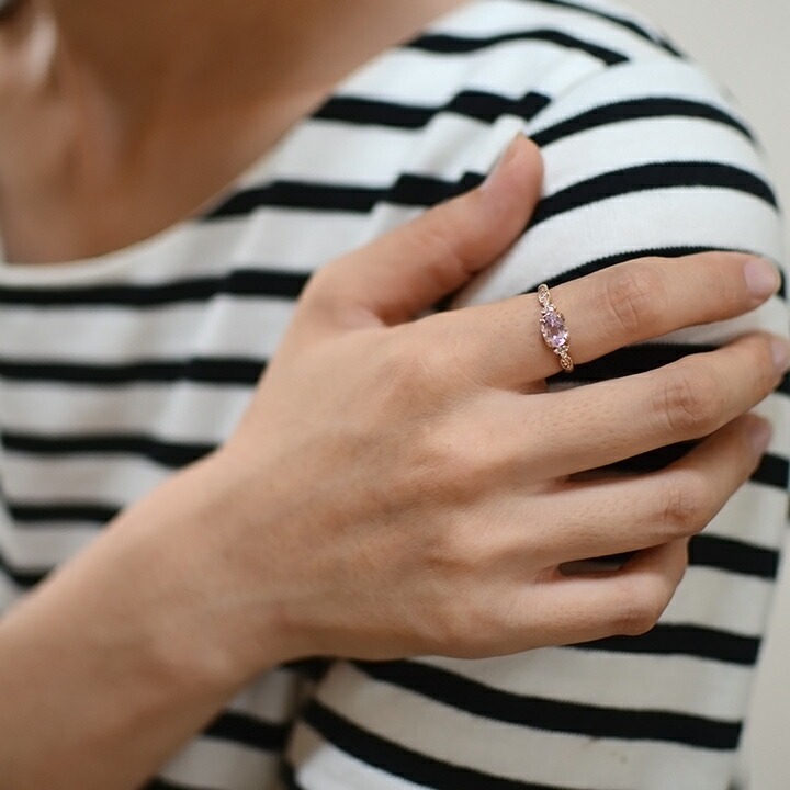 umu -アム- FINE JEWELRY STUIDIOK18 クンツァイト ダイヤモンド リング 「amanza」rg0607_i3.jpg