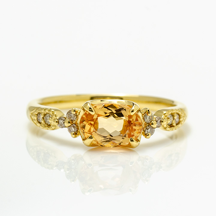 K18 インペリアルトパーズ ダイヤモンド リング 「amanza」[商品番号