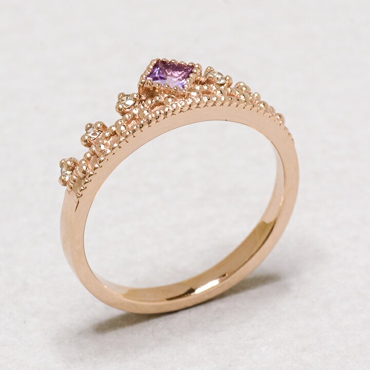 umu -アム- FINE JEWELRY STUIDIOK18 ピンクアメシスト ダイヤモンド リング 「diva」rg0623_kanban2.jpg