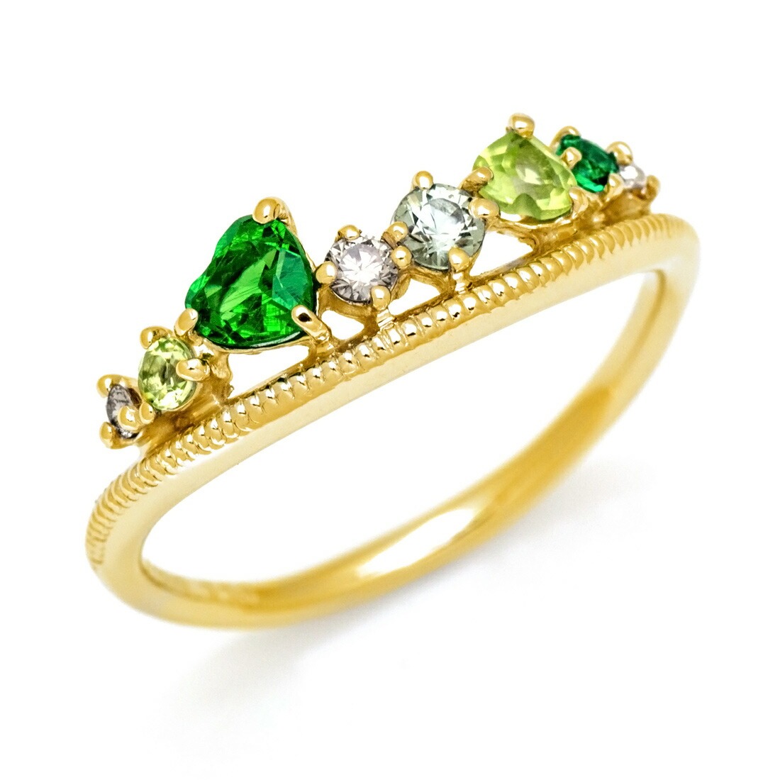 umu -アム- FINE JEWELRY STUIDIOK18 グリーンカクテル ダイヤモンド リング 「felice」rg0627.jpg