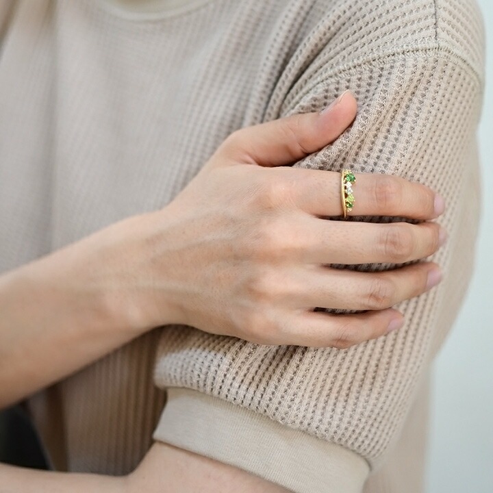 umu -アム- FINE JEWELRY STUIDIOK18 グリーンカクテル ダイヤモンド リング 「felice」rg0627_i3.jpg