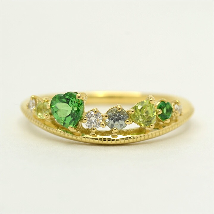 umu -アム- FINE JEWELRY STUIDIOK18 グリーンカクテル ダイヤモンド リング 「felice」rg0627_m.jpg