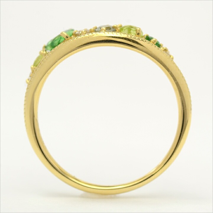 umu -アム- FINE JEWELRY STUIDIOK18 グリーンカクテル ダイヤモンド リング 「felice」rg0627_s.jpg