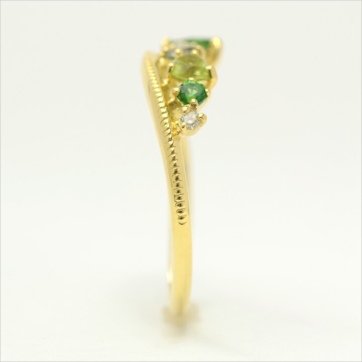 umu -アム- FINE JEWELRY STUIDIOK18 グリーンカクテル ダイヤモンド リング 「felice」rg0627_y.jpg