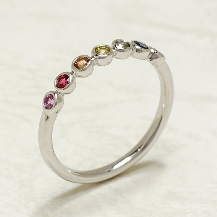 umu -アム- FINE JEWELRY STUIDIOK18 マルチカラーサファイア リング 「ponte」rg0631_kanban2.jpg