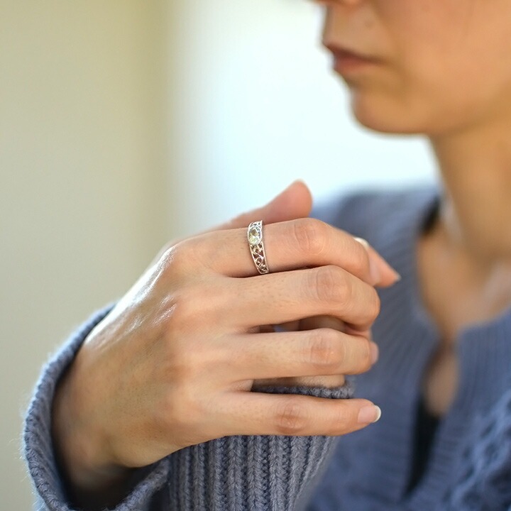 umu -アム- FINE JEWELRY STUIDIOK18 アンブリゴナイト アイビーモチーフ リング 「berso」rg0636_i2.jpg