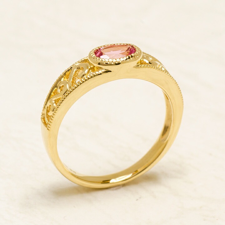 umu -アム- FINE JEWELRY STUIDIOK18 ピンクトルマリン アイビーモチーフ リング 「berso」rg0637_kanban2.jpg