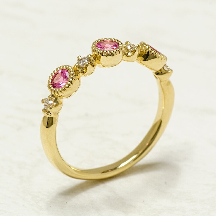 umu -アム- FINE JEWELRY STUIDIOK18 ピンクスピネル ダイヤモンド リング 「margherita」rg0640_kanban2.jpg