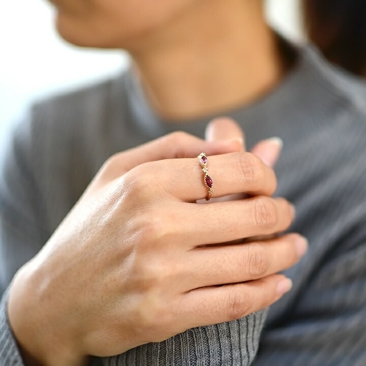 umu -アム- FINE JEWELRY STUIDIOピンクトルマリン ダイヤモンド リング 「aliare」rg0645_i2.jpg