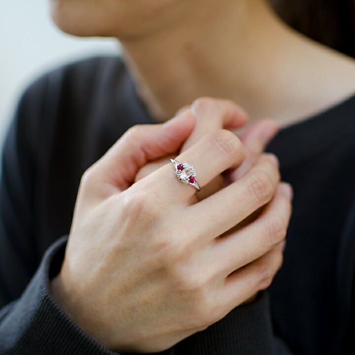 umu -アム- FINE JEWELRY STUIDIOK18 モルガナイト ルベライト ダイヤモンド リング 「magia」rg0651_i2.jpg