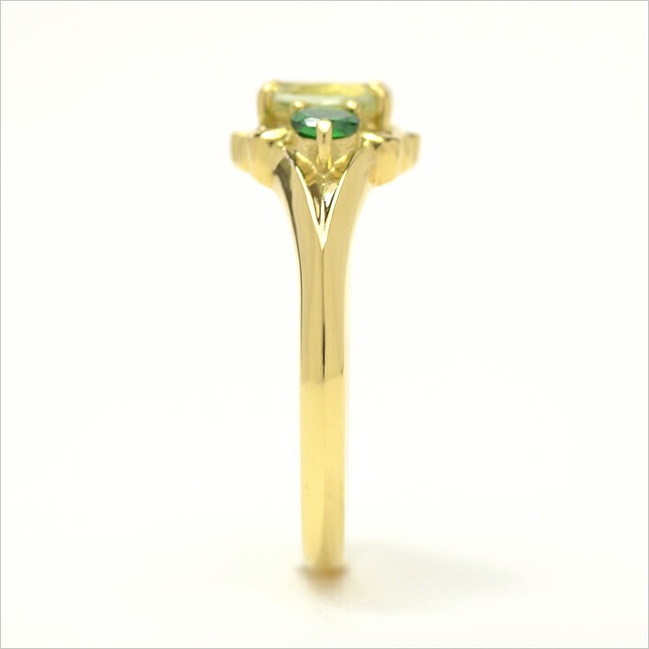 umu -アム- FINE JEWELRY STUIDIOK18 アンブリゴナイト　グリーンガーネット ダイヤモンド リング 「magia」rg0652_y.jpg