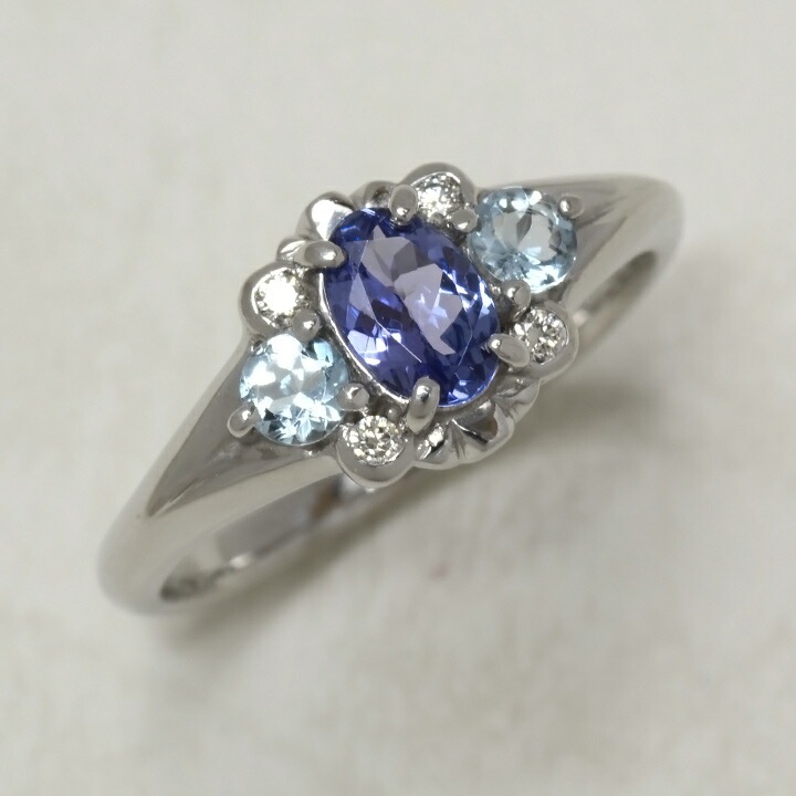 umu -アム- FINE JEWELRY STUIDIOK18 タンザナイト アクアマリン  ダイヤモンド リング 「magia」rg0653_kanban2.jpg