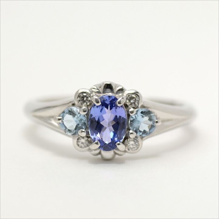 umu -アム- FINE JEWELRY STUIDIOK18 タンザナイト アクアマリン  ダイヤモンド リング 「magia」rg0653_m.jpg