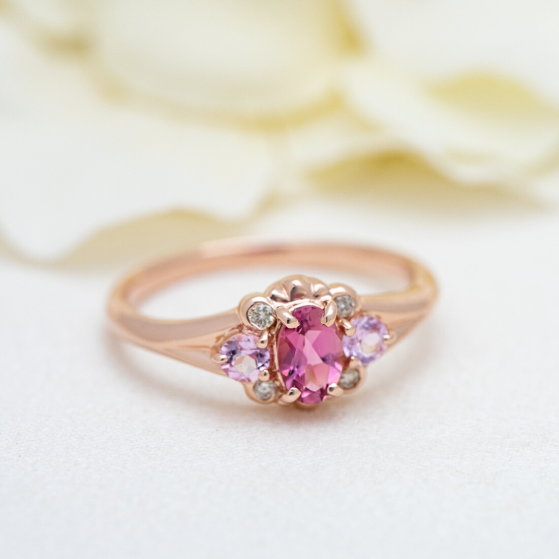 umu -アム- FINE JEWELRY STUIDIOピンクトルマリン×ピンクトパーズ ダイヤモンド リング 「magia」rg0654_1.jpg