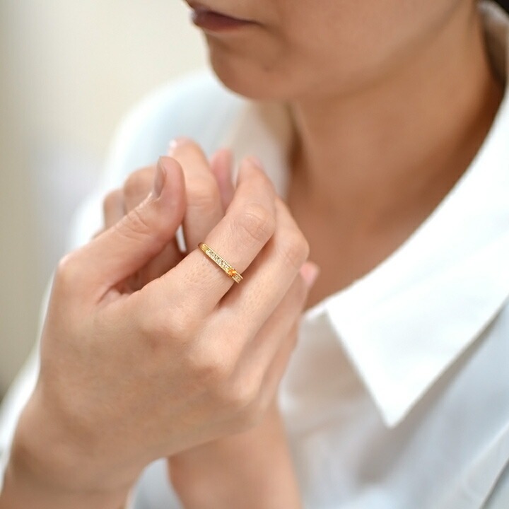 umu -アム- FINE JEWELRY STUIDIOK18 マンダリンガーネット ダイヤモンド リング 「decenza」rg0664_i2.jpg