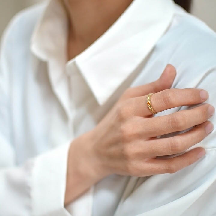 umu -アム- FINE JEWELRY STUIDIOK18 マンダリンガーネット ダイヤモンド リング 「decenza」rg0664_i3.jpg