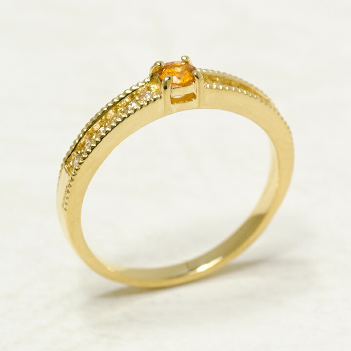 umu -アム- FINE JEWELRY STUIDIOK18 マンダリンガーネット ダイヤモンド リング 「decenza」rg0664_kanban2.jpg