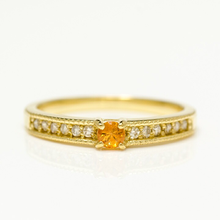 umu -アム- FINE JEWELRY STUIDIOK18 マンダリンガーネット ダイヤモンド リング 「decenza」rg0664_m.jpg