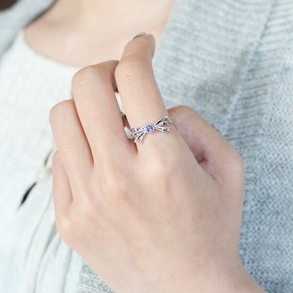 umu -アム- FINE JEWELRY STUIDIOK18 タンザナイト リボンモチーフ リング 「legame」rg0666_i2.jpg