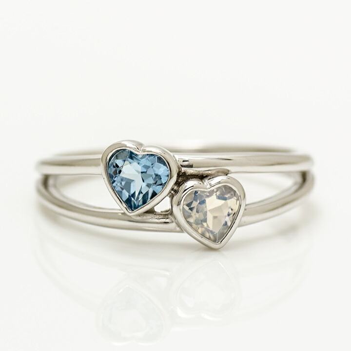umu -アム- FINE JEWELRY STUIDIOK18 アクアマリン ブルームーンストーン ハート リング 「amato」rg0690_m.jpg