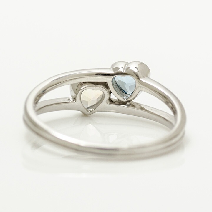 umu -アム- FINE JEWELRY STUIDIOK18 アクアマリン ブルームーンストーン ハート リング 「amato」rg0690_u.jpg