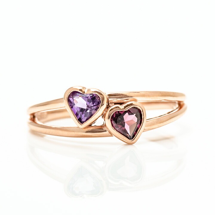 umu -アム- FINE JEWELRY STUIDIOK18 アメシスト ロードライトガーネット ハート リング 「amato」rg0691_m.jpg