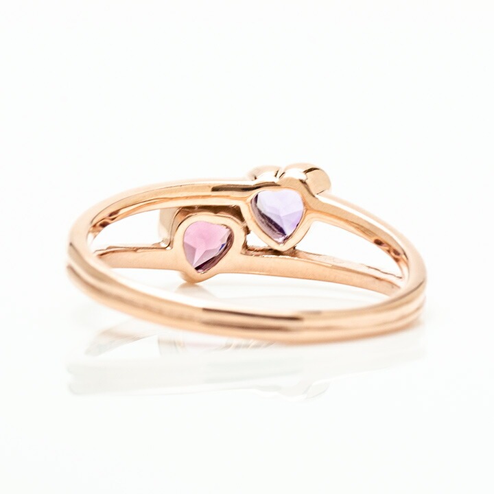 umu -アム- FINE JEWELRY STUIDIOK18 アメシスト ロードライトガーネット ハート リング 「amato」rg0691_u.jpg