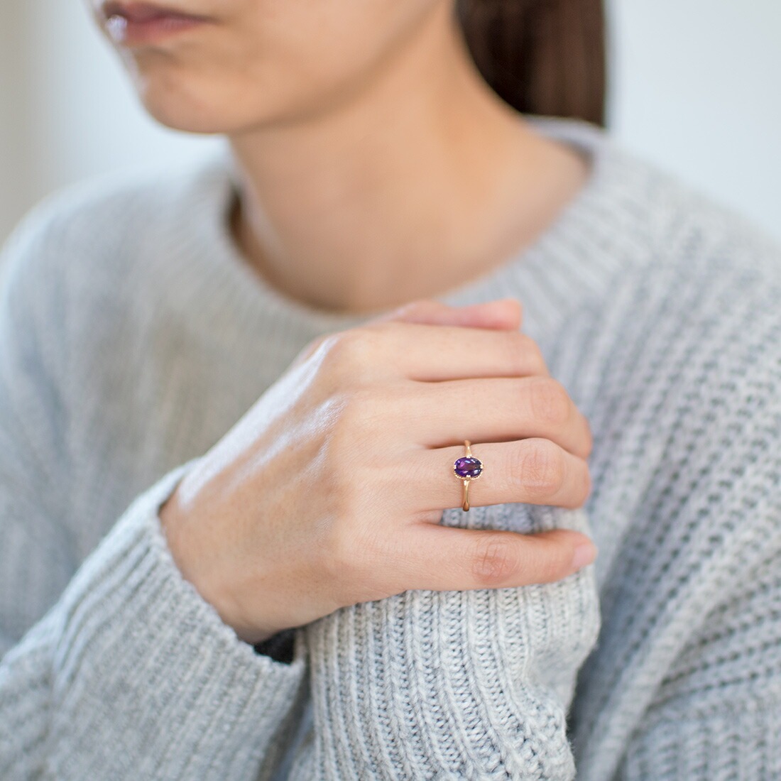 umu -アム- FINE JEWELRY STUIDIOK18 アメシスト リング 「drop」rg0697_i2.jpg